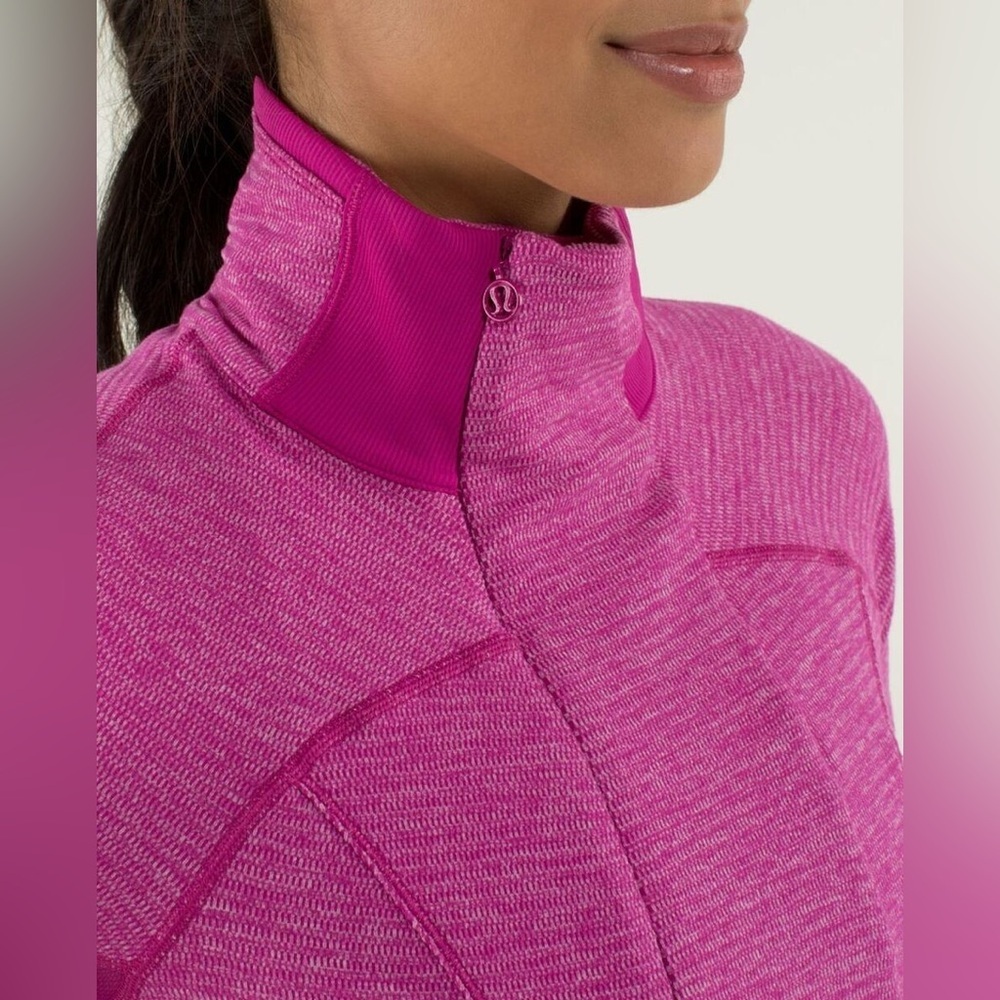 Lululemon Base Runner 1/2 Zip Raspberry Pique Pin… - image 3